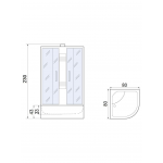 Душевая кабина  МОНОМАХ XL Б/К  80/43 С МЗ размер 80*80*230 см, высокий поддон 43 см