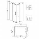 Душ.ограждение GR-1110L Cosmo 110*90*190 прямоугольник, двери раздвижные 2 места