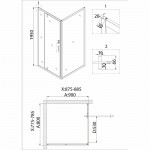 Душ.ограждение NG-63-8A-A90 (80*90*195) прямоугольник, дверь распашная, 2 места