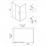 Душ.ограждение NG-62-12A-A80 (120*80*195) прямоугольник , дверь раздвижная, 2 места