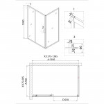 Душ.ограждение NG-62-13A-A70 (130*70*195) прямоугольник, дверь раздвижная, 2 места