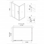 Душ.ограждение NG-82-12AB-A70B (120*70*195) прямоугольник, дверь раздвижная, 2 места