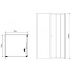 Душ.ограждение GR-D90-P80 Falcon (90*80*190) прямоугольник, раздвижная дверь из двух частей 2 места