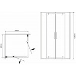 Душ.ограждение GR-9090 Forta (90*90*190) квадрат, двери распашные 1 место