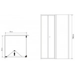 Душ.ограждение GR-9090 Alba2 (90*90*190) квадрат, складывающаяся дверь из двух частей 1 место
