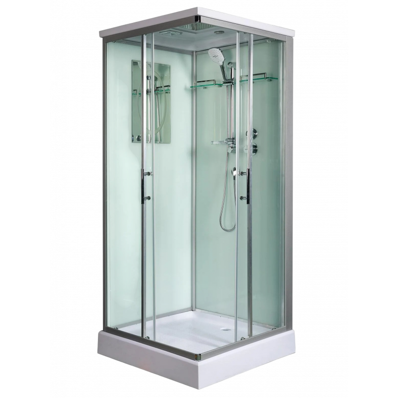 Душевая кабина WeltWasser WW500 LAINE XL 802, с  крышей, размер: 80*80*227, средний поддон