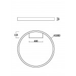 Потолочный светодиодный светильник круг, кольцо минимализм Maytoni Rim MOD058CL-L65BS3K