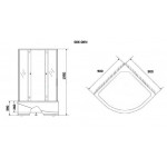 Душ. уголок NG-006-14 (900х900х1950) высокий поддон стекло МАТОВОЕ 2 места