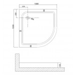 Душ. поддон NG-80-80 (80*80*13) полукруг, для 6686, 6886