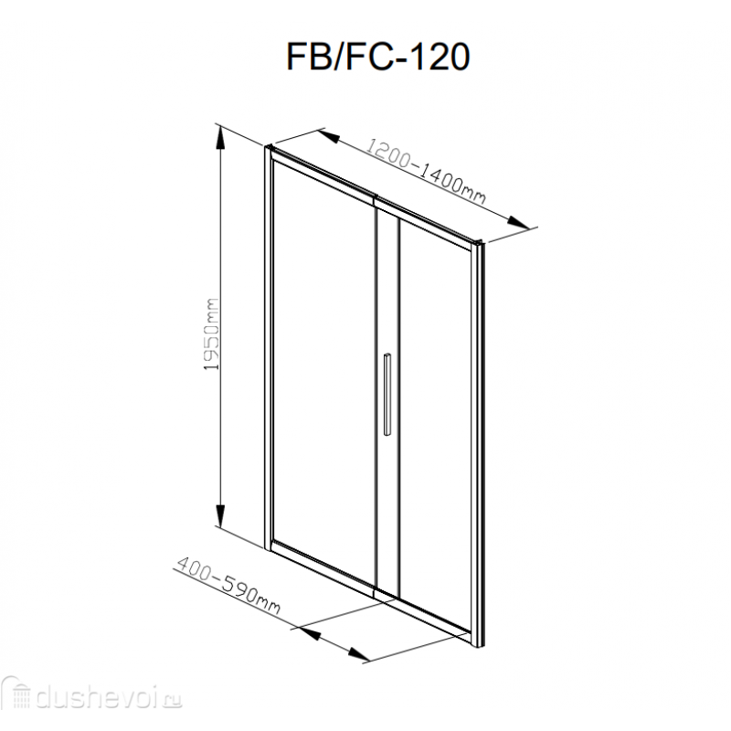 Дверь в нишу FC 120-140 Chrome