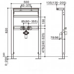 Инсталляция для подвесной раковины WW AMBERG 500 RA