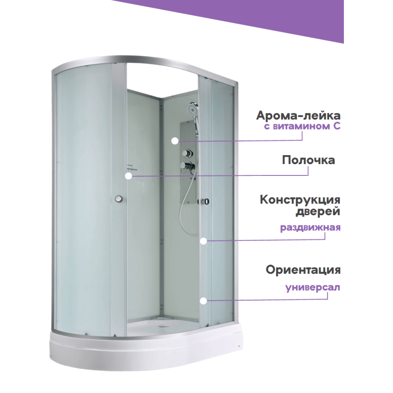Душевая кабина D2012R N без крыши