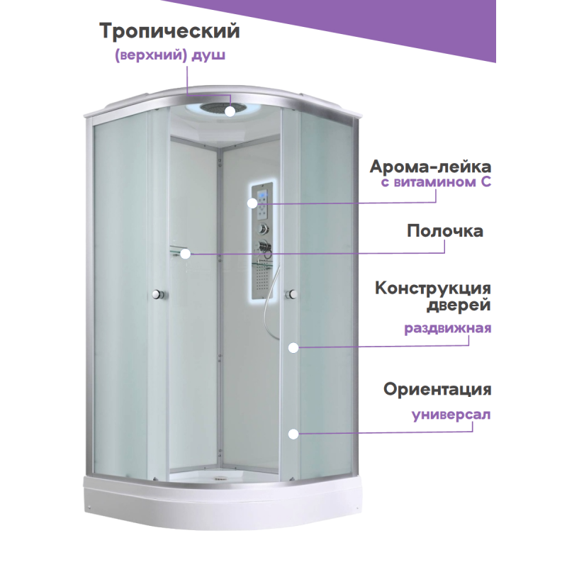 Душевая кабина D2090 LED