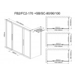 Душевой уголок DETO FB2 170-190 + SB100