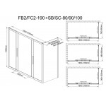 Душевой уголок DETO FB2 190-210 + SB100
