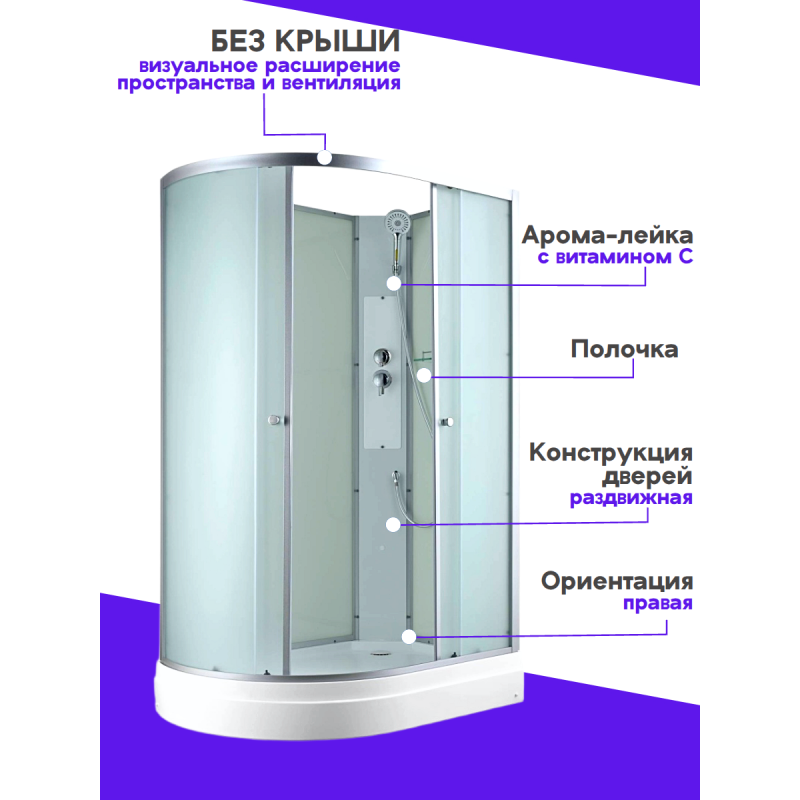 Душевая кабина C2012R N без крыши