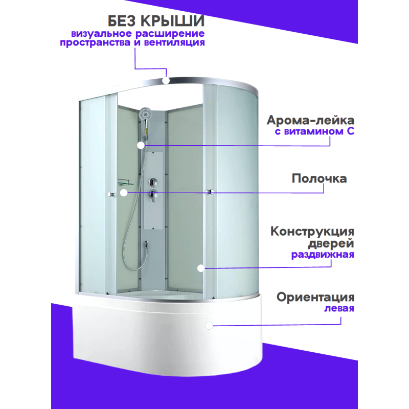 Душевая кабина C5012L N без крыши