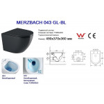 Унитаз с инсталляцией WeltWasser и кнопкой смыва (AMBERG 350 + MERZBACH 043 GL-BL + AMBERG RD-BL)