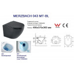 Унитаз с инсталляцией WeltWasser и кнопкой смыва (AMBERG 497 ST + HEIMBACH 043 MT-BL + AMBERG RD-CR)