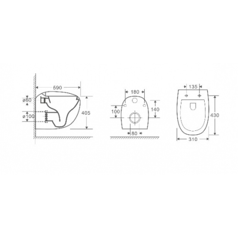Унитаз с инсталляцией WeltWasser и кнопкой смыва (MARBERG 410 + JECKENBACH 004 GL-WT + MAR 410 SE-CR)