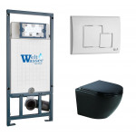 Унитаз с инсталляцией WeltWasser и кнопкой смыва (MARBERG 507 + MERZBACH 041 XL MT-BL + MAR 507 SE GL-WT)