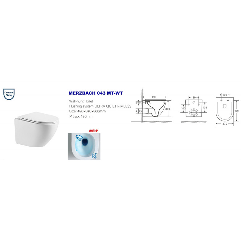 Унитаз с инсталляцией WeltWasser и кнопкой смыва (AMBERG 350 + MERZBACH 043 MT-WT + AMBERG RD-MT CR)