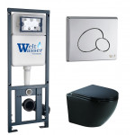 Унитаз с инсталляцией WeltWasser и кнопкой смыва (MARBERG 410 + MERZBACH 041 XL MT-BL + MAR 410 RD)