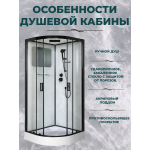 Душевая кабина Niagara Premium NG-6902-01 BLACK размер 100*100*210, низкий поддон 16 см