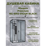 Душевая кабина Niagara Premium NG-6912-01GQR BLACK размер 120*80*210 см, низкий поддон 16 см