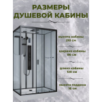 Душевая кабина Niagara Premium NG-6912-01GQR BLACK размер 120*80*210 см, низкий поддон 16 см