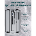 Душевая кабина Niagara Premium NG-6902-01G BLACK размер 100*100*210, низкий поддон 16 см
