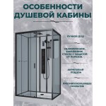 Душевая кабина Niagara Premium NG-6912-01GQL BLACK размер 120*80*210 см, низкий поддон 16 см