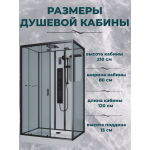 Душевая кабина Niagara Premium NG-6912-01GQL BLACK размер 120*80*210 см, низкий поддон 16 см