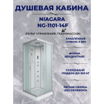 Душ.каб. NG-1101-14F (900х900х2150) низкий поддон(13см) стекло МАТОВОЕ 3 места с полкой