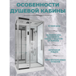 Душ.каб. NG-7713WL (820x1200х2150) низкий поддон стенки БЕЛЫЕ 5 мест