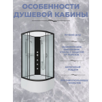 Душевая кабина Niagara NG-6709-14BKG (1000х1000х2000), без крыши, с гидромассажем