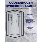 Душ.каб. NG-6901-01Q BLACK (900х900х2100) низкий поддон(16 см) стекло ТОНИРОВАННОЕ, 4 места