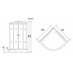 Душевая кабина Niagara NG-4512-14R BLACK размер 120*80*215 см, низкий поддон 13 см