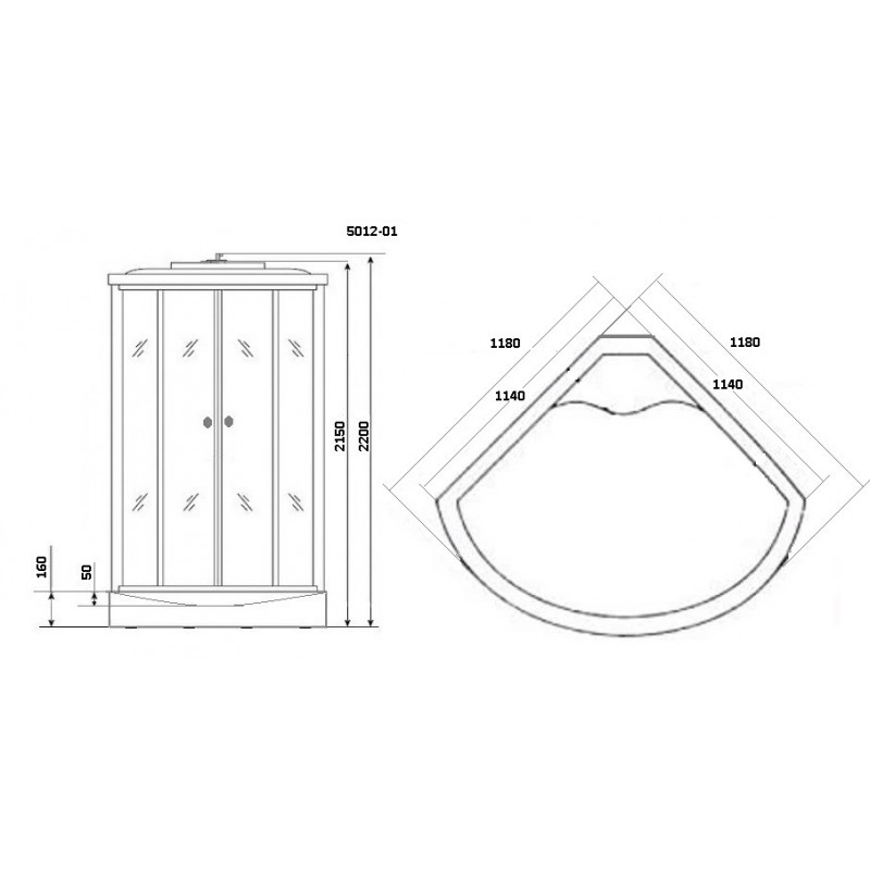 Душевая кабина Niagara Ultra NG-5012-01 размер 120*120*220 см, низкий поддон 16 см