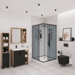 Душевая кабина Niagara Premium NG-6901-01GQ BLACK размер 90*90*210, низкий поддон 16 см