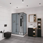 Душевая кабина Niagara Premium NG-6912-01GQL BLACK размер 120*80*210 см, низкий поддон 16 см