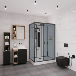 Душевая кабина Niagara Premium NG-6912-01GQR BLACK размер 120*80*210 см, низкий поддон 16 см