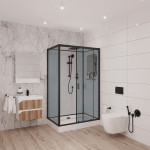 Душевая кабина Niagara Premium NG-6912-01QR BLACK размер 120*80*210 см, низкий поддон 16 см