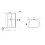 Душевая кабина Niagara Lux 7712 WL размер 120*80*215 см, высокий поддон 38 см