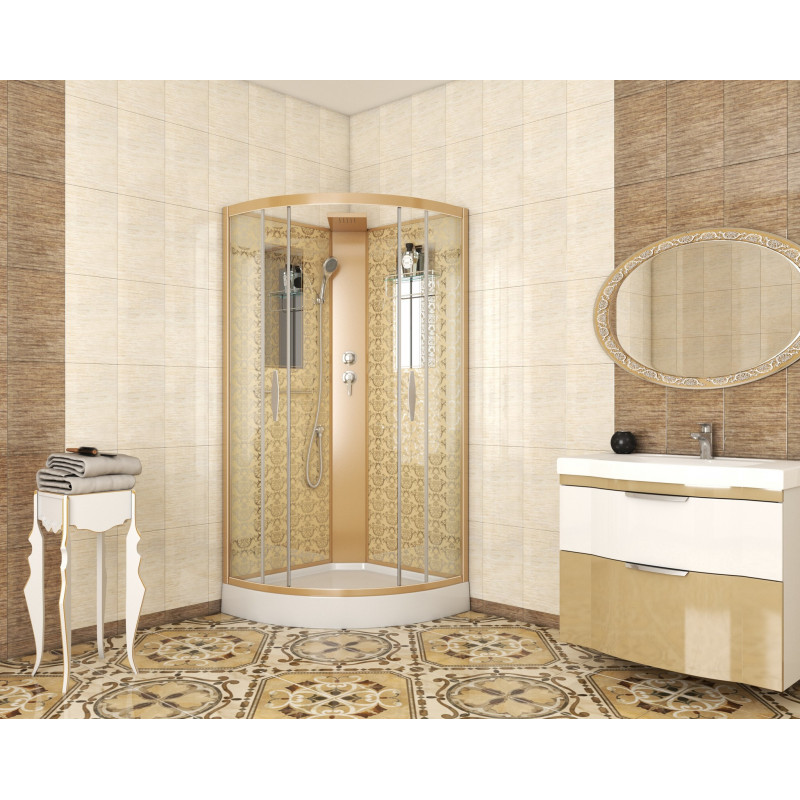 Душевая кабина Niagara Lux NG-7715GBK размер 90*90*210 см, низкий поддон 15 см