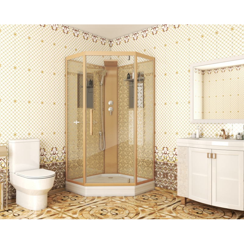 Душевая кабина Niagara Lux NG-7717GBK  размер 100*100*210 см, низкий поддон 15 см