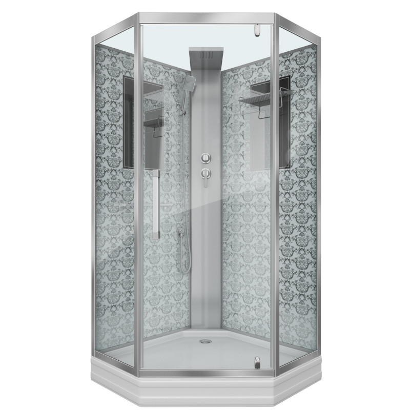 Душевая кабина Niagara Lux NG-7717WBK размер 100*100*210 см, низкий поддон 15 см