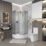 Душевая кабина Niagara NG-3302-14BKTG, размер 100*100*210 см, средний поддон 26 см