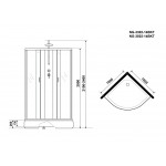 Душевая кабина Niagara NG-3302-14BKT, размер 100*100*210 см, средний поддон 26 см
