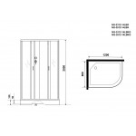 Душевая кабина Niagara NG-3512-14LBK размер 120*80*200 см, низкий поддон 13 см